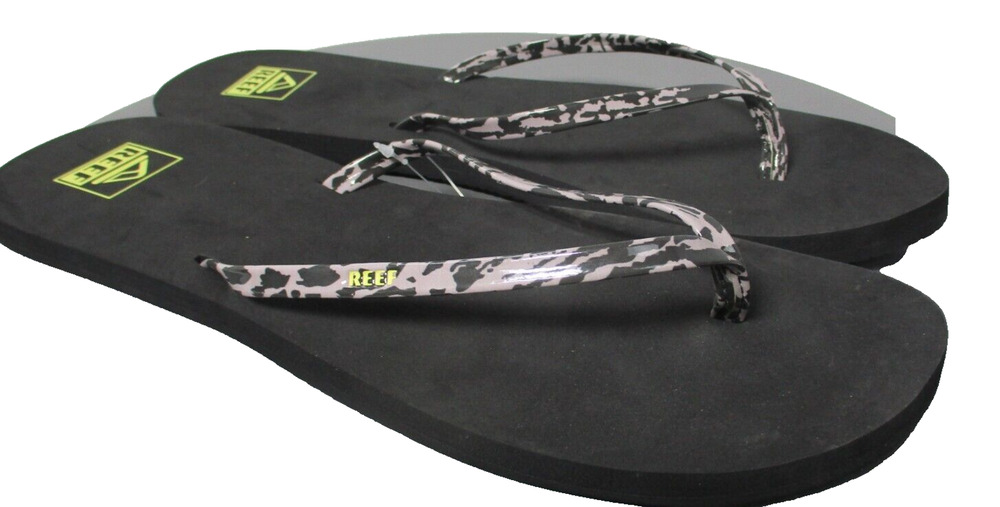 Reef Flip Flops Bliss Nights Zebra Black Thong Sandals Womens Sz 11